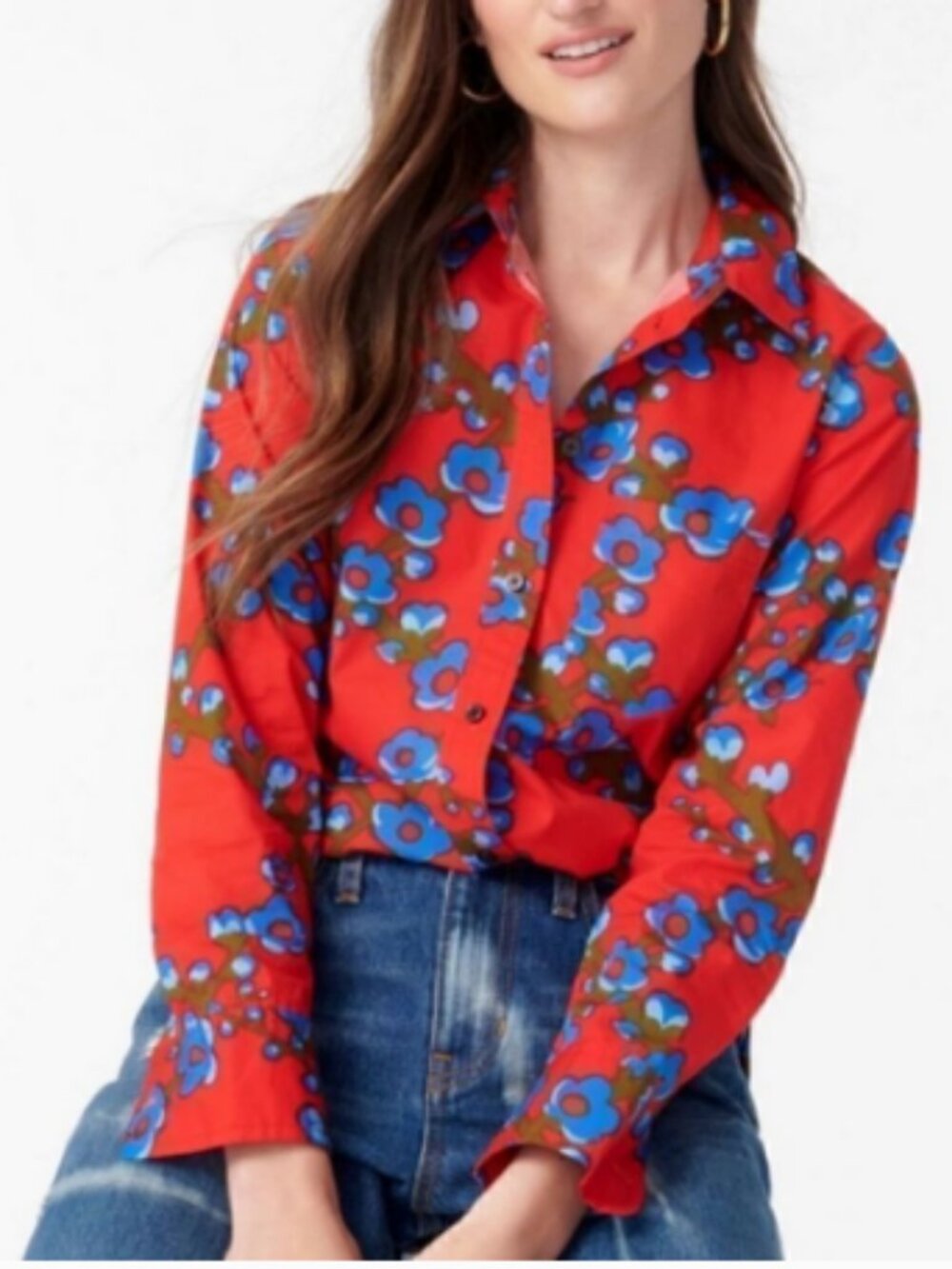NWT J.Crew Collection Classic-fit Button Down Shirt Lattice Floral Size 0 $148